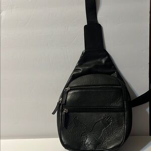 Elegant Black Leather Belt Bag